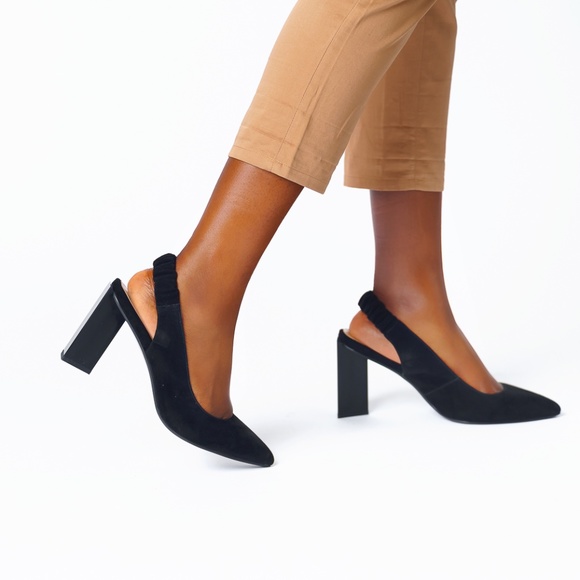 Suede leather sling backs - Picture 2 of 5